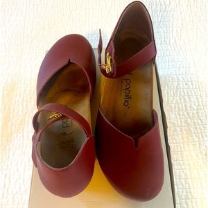 Birkenstock Papillio Mary-Jane’s, Women’s size 11, wine color.